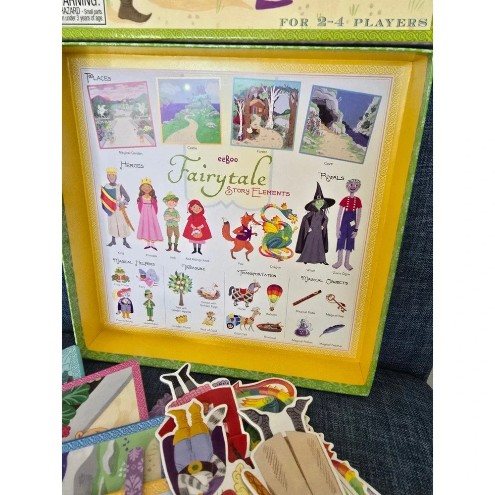 eeBoo Fairytale Spinner Game Lizzy‎ Rockwell Storytelling Board Game for Kids